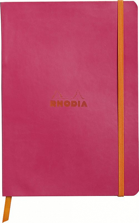 Записная книжка в линейку Rhodia Портрет А5 96 л 90 г, обложка: иск. кожа, малиновая 