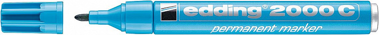 Маркер перманентный Edding "2000C" 1,5-3 мм с круглым наконечником, голубой 606x758