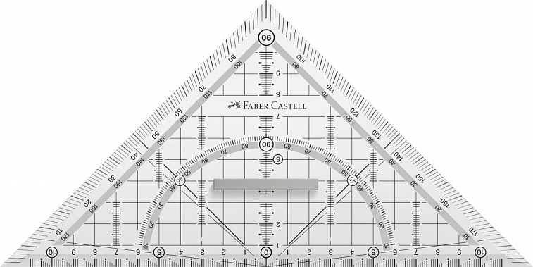 Треугольник Faber-Castell "Grip" 45 градусов, 22 см  прозрачный, европодвес