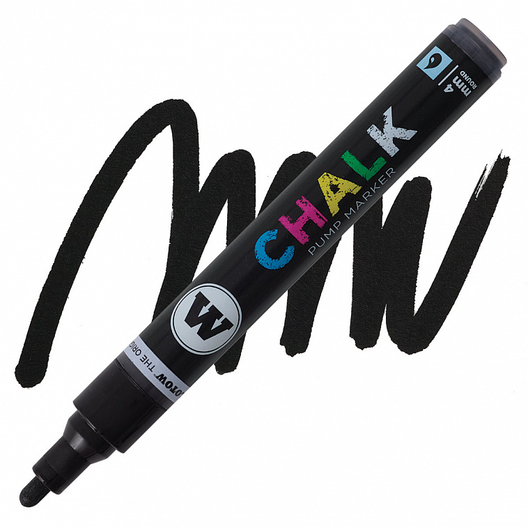 Маркер меловой Molotow "CHALK" 4 мм Черный  606x758