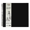 Скетчбук на спирали Гамма "Студия" 30х30 см 100 л 110 г, черный, твердая обложка, на резинке, слон 1