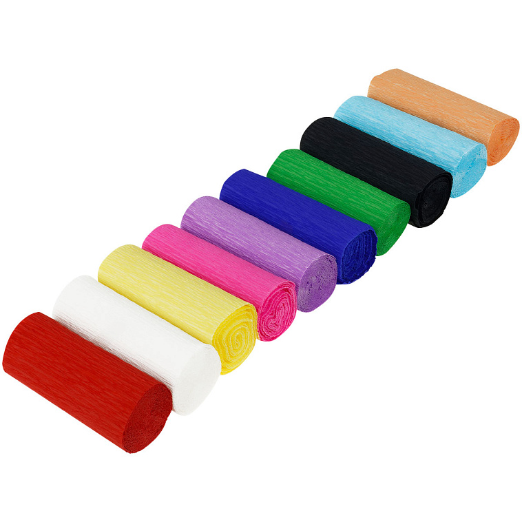 Набор крепированной бумаги Мульти-Пульти, 10*200 см, 110 г, 10 шт., ассорти, в рулонах, в пакете 606x758