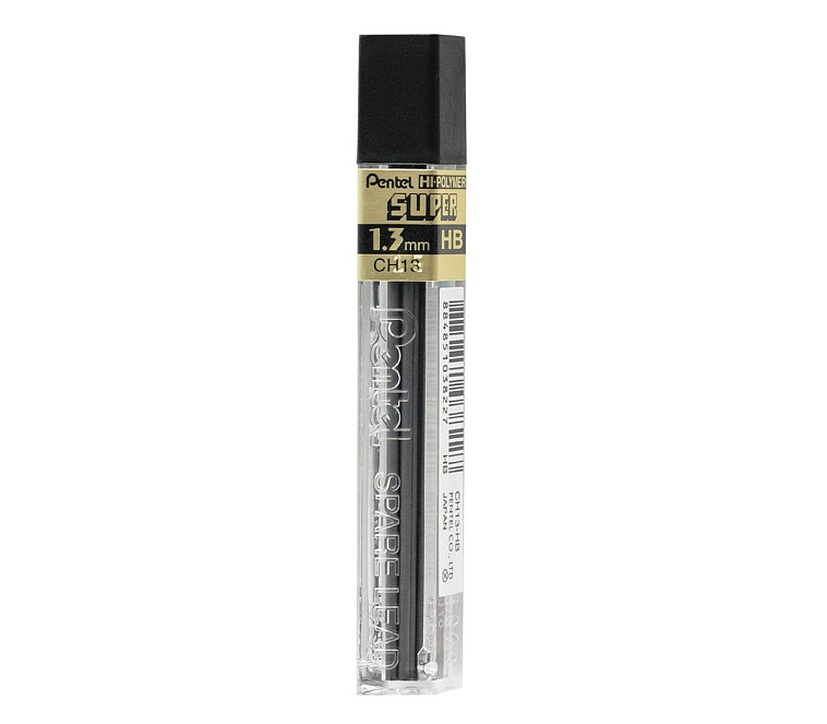 Набор грифелей для механических карандашей Pentel "Hi-Polymer" 1,3 мм 8 шт HB 606x758