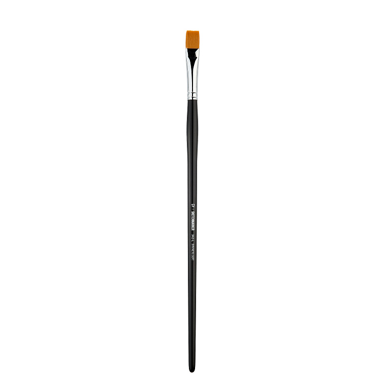 Кисть синтетика мягкая №12 плоская Sketchmarker "342" ручка длинная 606x758