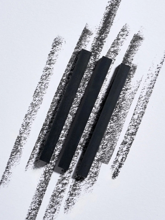 Уголь прессованный Малевичъ экстра мягкий, набор квадратных мелков, 3 шт 606x758