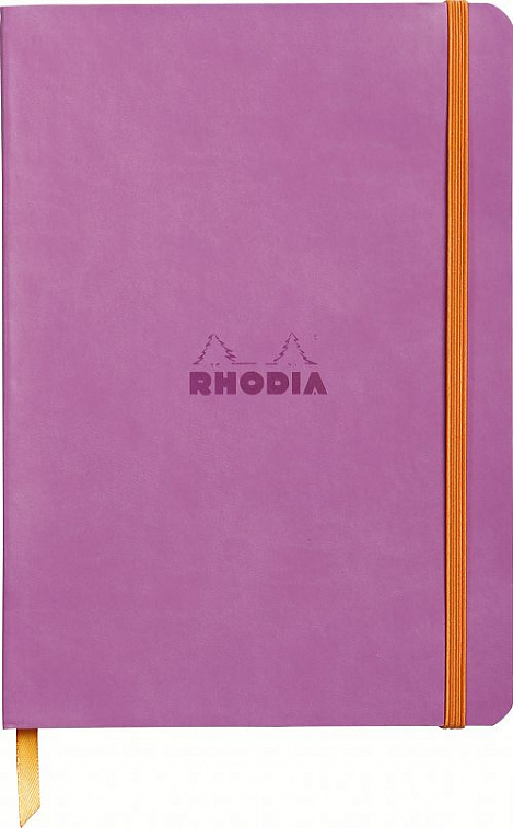 Записная книжка в линейку Rhodia Портрет А5 96 л 90 г, обложка: иск. кожа, лиловая 