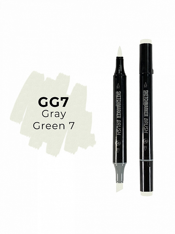 Маркер двухсторонний на спиртовой основе Sketchmarker Brush Цвет Серо зеленый 7 606x758