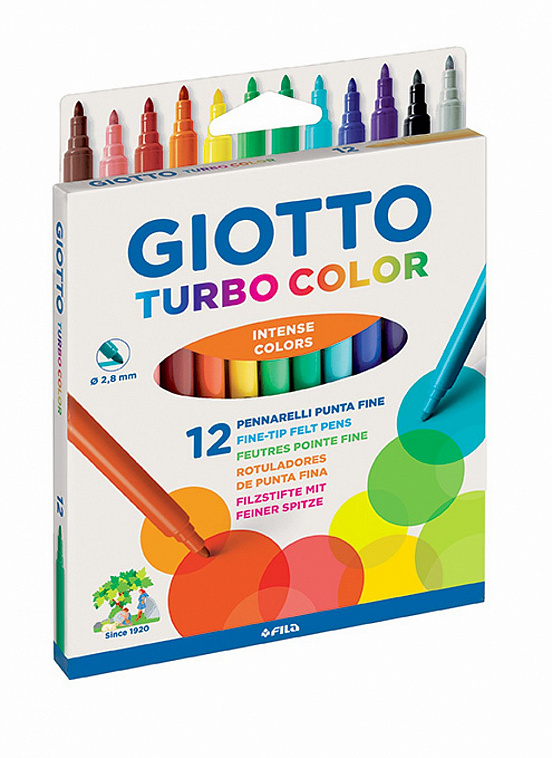 Набор фломастеров Fila "Giotto Turbo Advansed" 12 цв 606x758