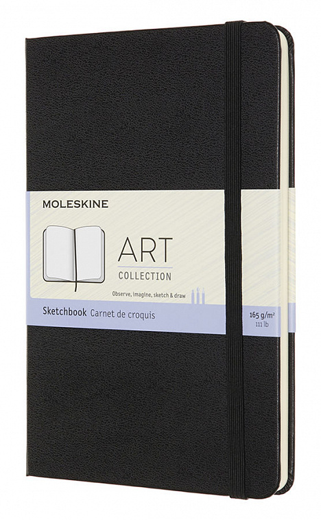 Блокнот для рисования нелинованный Moleskine "Art Sketchbook" 11,5х18 см 144 стр., обложка мягкая, черный