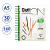 Блокнот на гребне Clairefontaine "Cray'ON" А5 30 л 160 г, мелкозернистый 2