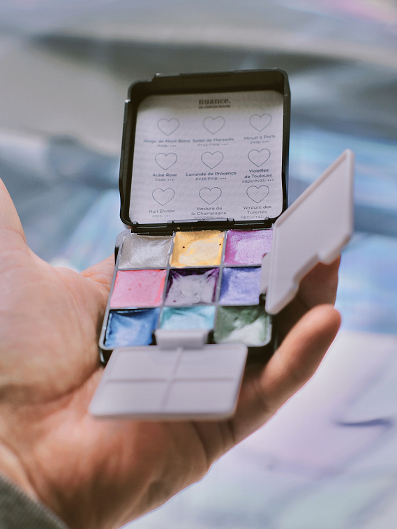 Набор акварели nuance. Eclat de Perles, 9 жемчужных оттенков 606x758