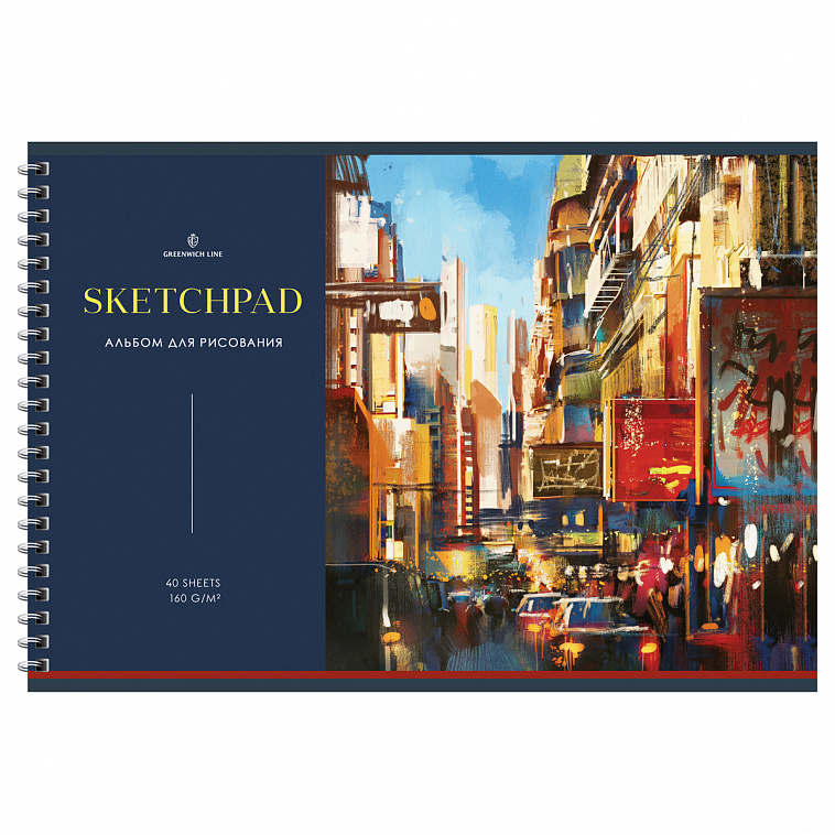 Альбом для рисования на гребне Greenwich Line "Art of living" А4 40 л 160 г, перфорация на отрыв, же 606x758