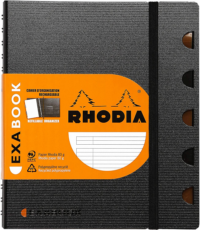 Блокнот в линейку Rhodia "Rhodiactive Exabooks" 16х21 см 80 л с микроперфорацией 90 г, черный