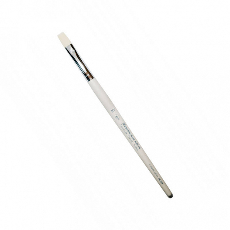 Кисть синтетика белая №14 плоская Живописные кисти "1В20W" короткая ручка 606x758