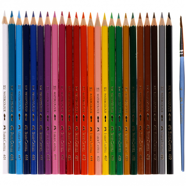 Набор цветных карандашей акварельных Faber-castell "Рыбки" 24 цв + кисточка