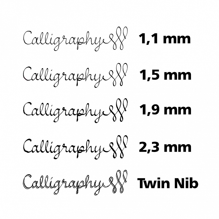Ручка перьевая Kaweco CALLIGRAPHY 1,1 мм, чернила синие, корпус черный 606x758