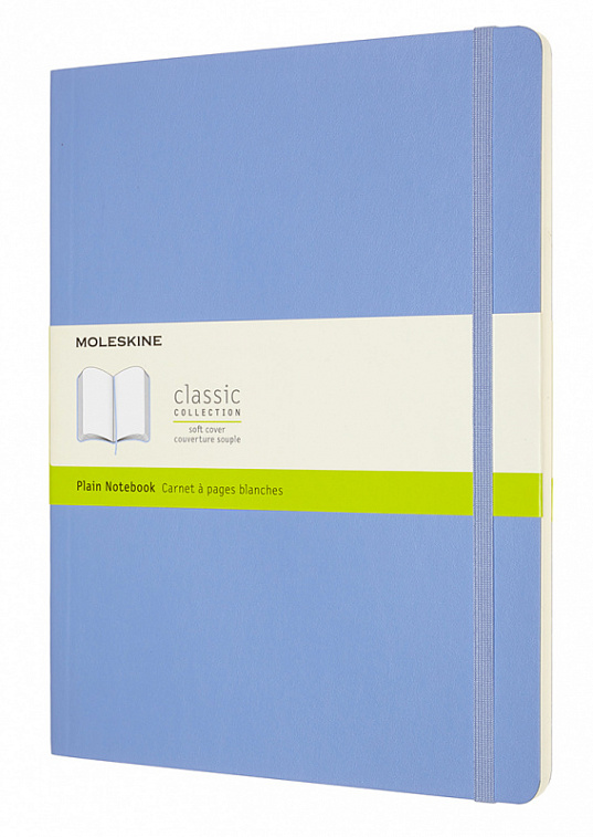 Записная книжка нелинованная Moleskine "Classic Soft" XLarge 19х25 см 192 стр., обложка мягкая голуб