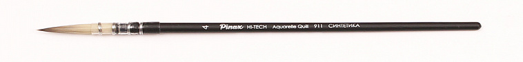 Кисть синтетика №4 круглая Pinax "HI-TECH Aquarelle Quill 911" короткая ручка 606x758