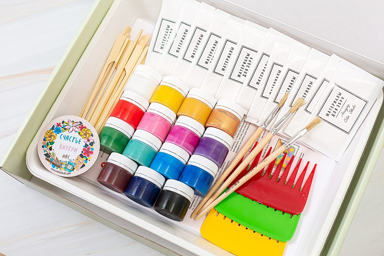 Amazing color набор эбру сказка 15 цветов 3 рабочих места и 200 картин
