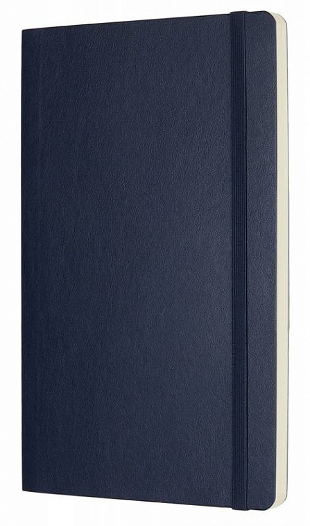 Записная книжка нелинованная Moleskine "Classic Sof" Large, 130х210 мм 192 стр, обложка синий сапфир 606x758