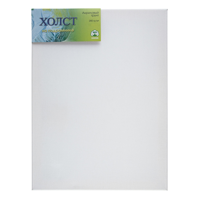 Холст на подрамнике (сосна), 40x50 см, 280 г, 100% хлопок, мелкое зерно, акриловый грунт 606x758