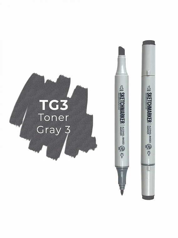 Маркер двухсторонний на спиртовой основе Sketchmarker Цвет Тонированный серый 3 606x758