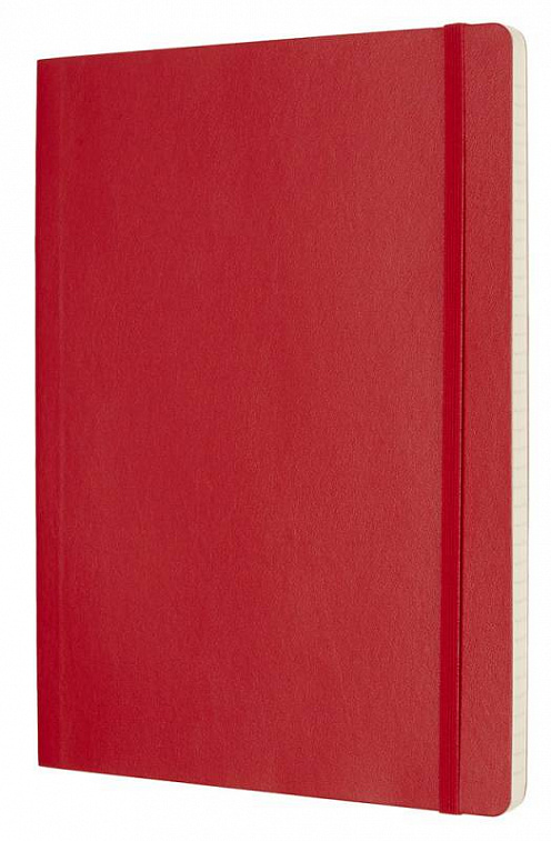Записная книжка в линейку Moleskine "Classic Soft" XLarge 190х250 мм 192 стр, обложка красная