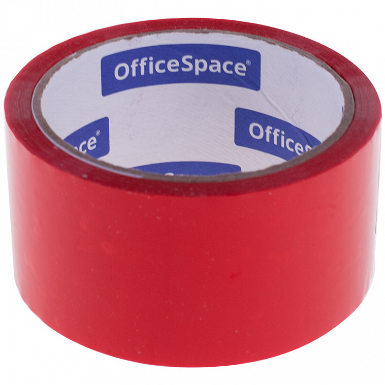 Клейкая лента упаковочная OfficeSpace 48 мм*40 м, 45 мкм, красная 606x758