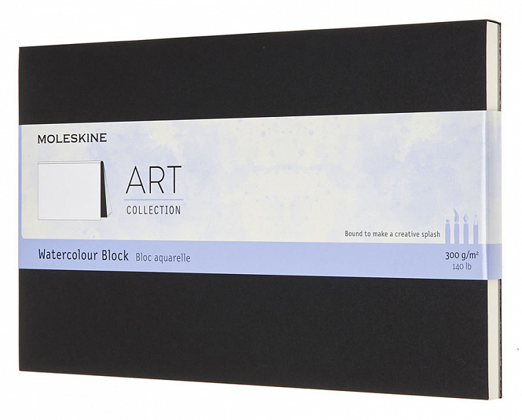 Блокнот для акварели Moleskine "Art Watercolor" Large 13х21 см 72 стр., обложка мягкая черная