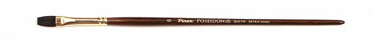 Кисть белка микс №8 плоская Pinax "Poseidon 824 FW" короткая ручка 606x758