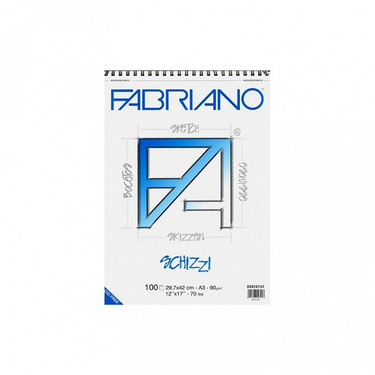 Альбом для графики на спирали Fabriano "Schizzi" 29,7х42 см 100 л 90 г
