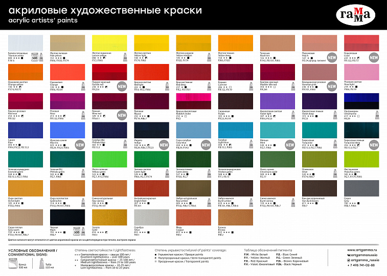 Акрил Гамма "Студия" 75 мл Белила титановые 606x758