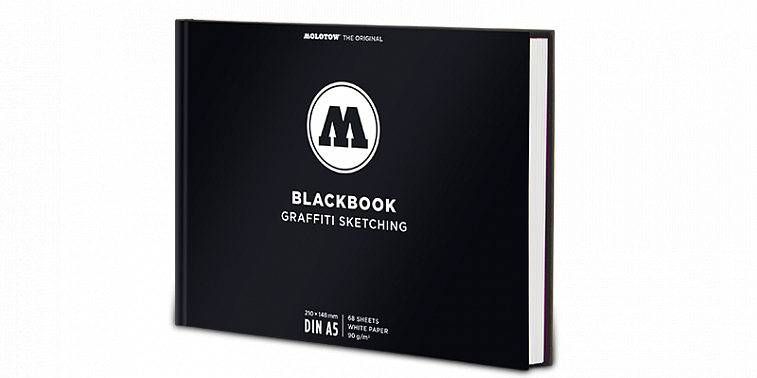 Скетчбук Molotow Blackbook Graffiti Sketching A5 68 л 90 г, горизонтальный