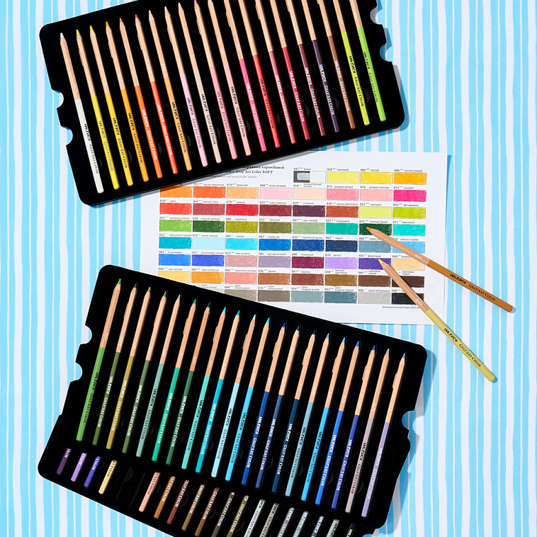 Набор карандашей цветные Малевичъ "GrafArt Soft", 60 цветов 606x758