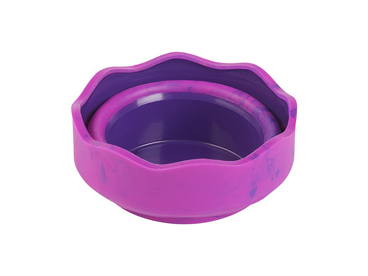 Стакан для воды Faber-Castell "Clic&Go", складной, розовый мрамор 606x758