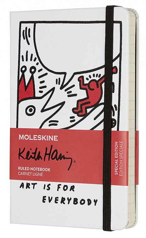Записная книжка в линейку Moleskine "KEITH HARING" Pocket 90x140 мм 192 стр белый