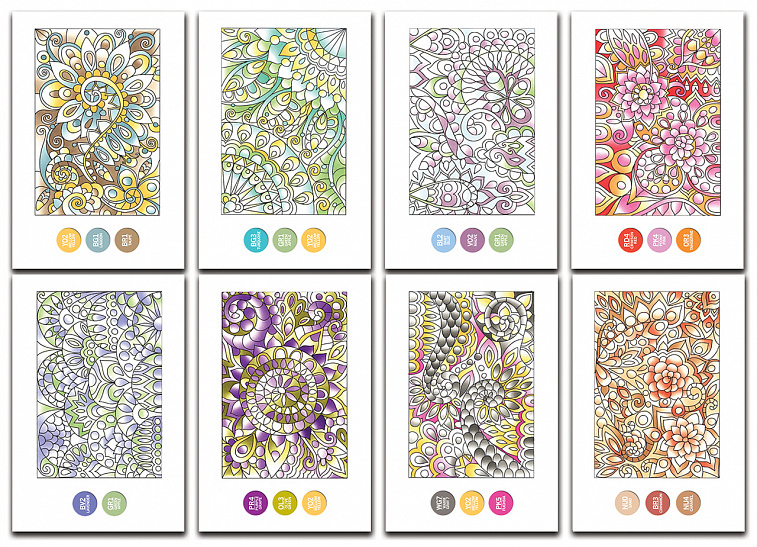 Раскраска-склейка Chameleon Floral Patterns Цветочные узоры 