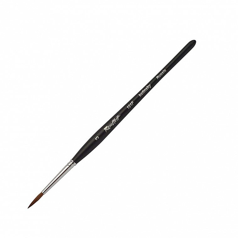 Кисть колонок №3 круглая Roubloff "101F" фигурная коротка ручка, матовая 606x758