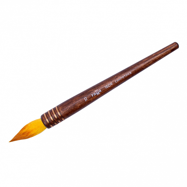 Кисть для каллиграфии Гамма, синтетика круглая, №10, короткая ручка без обоймы 606x758