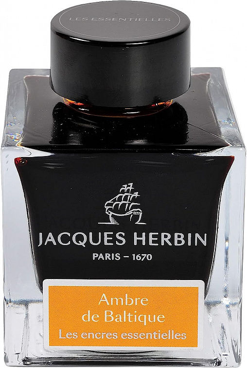 Чернила в банке Herbin Prestige, 50 мл, Ambre de Baltique Желто-коричневый 606x758