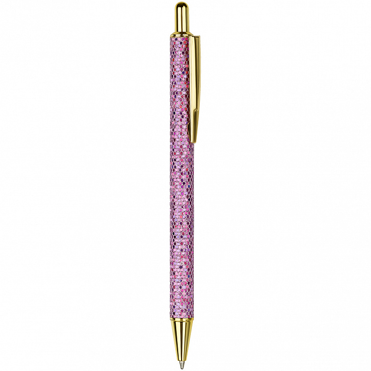 Ручка шариковая автоматическая MESHU "Pink shimmer" 1,0 мм, синяя