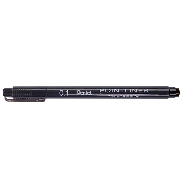 Линер Pentel "Pointliner" 0,1 мм, черные чернила 606x758
