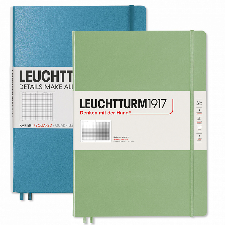 Записная книжка в клетку Leuchtturm Master Slim А4+ 123 стр., твердая обложка