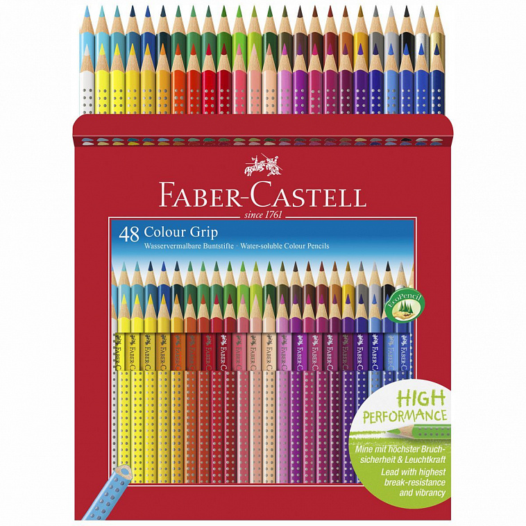 Набор карандашей цветных Faber-castell "Grip 2001" 48 шт в подарочной картонной коробке