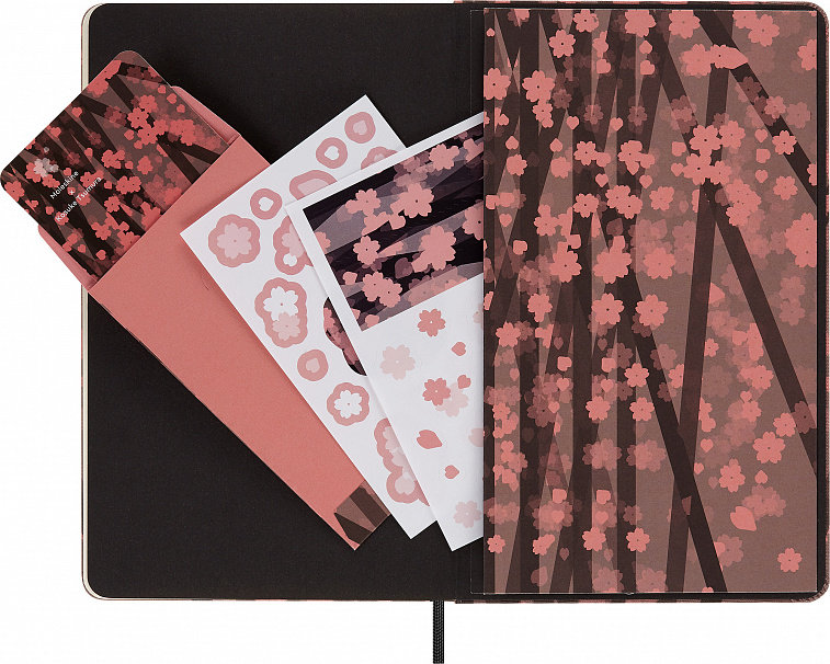 Блокнот нелинованный Moleskine LE SAKURA Large 130х210 мм 176 стр, обложка текстиль, темно-розовый
