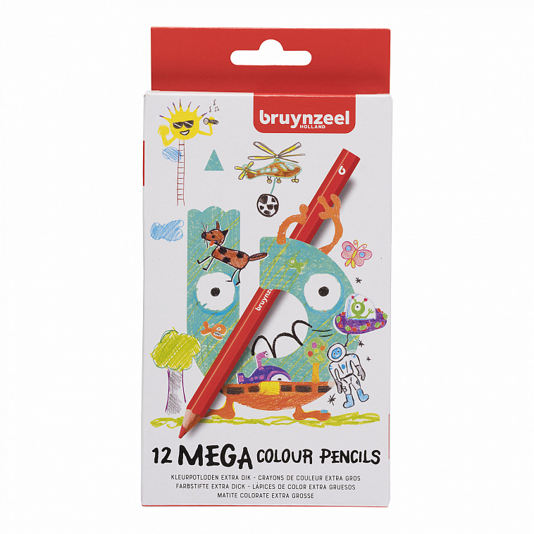 Набор карандашей цветных Bruynzeel "Kids Mega" 12 цв, утолщенных