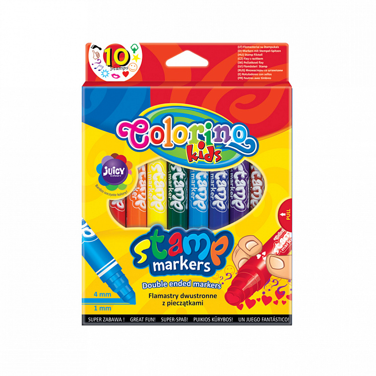 Набор фломастеров Colorino "Stamp" 10 шт, для штампов, двойные