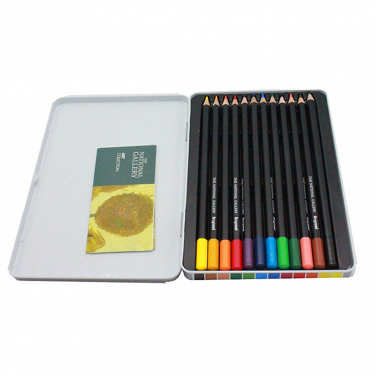 Набор карандашей цветных Bruynzeel "Подсолнухи" Ван Гог 12 шт в металлической коробке   