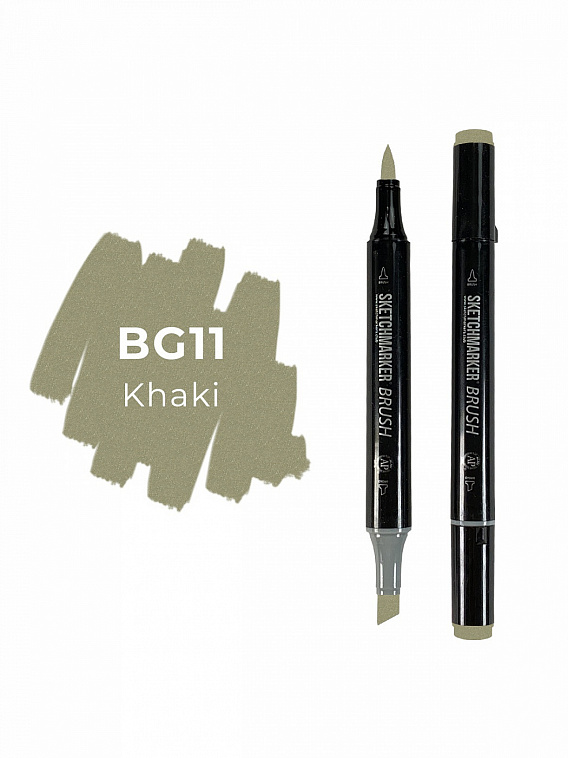 Маркер двухсторонний на спиртовой основе Sketchmarker Brush Цвет Хаки 606x758