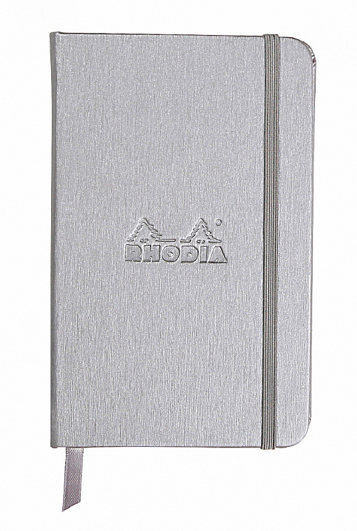 Блокнот в точку Rhodia "Webnotebook" 9x14 см 96 л 90 г, серебристый, листы: слоновая кость